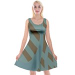 Earthbound Geometry Print Reversible Velvet Sleeveless Dress