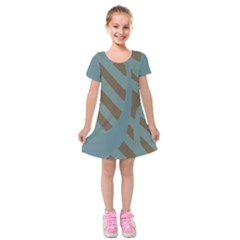 Earthbound Geometry Print Kids  Short Sleeve Velvet Dress from ArtsNow.com