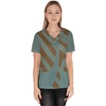 Earthbound Geometry Print Women s V-Neck Scrub Top