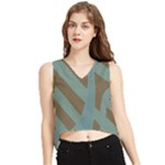 Earthbound Geometry Print V-Neck Cropped Tank Top