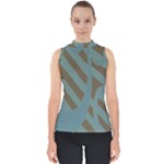 Earthbound Geometry Print Mock Neck Shell Top