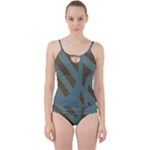 Earthbound Geometry Print Cut Out Top Tankini Set