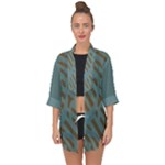 Earthbound Geometry Print Open Front Chiffon Kimono