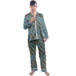 Earthbound Geometry Print Men s Long Sleeve Satin Pajamas Set