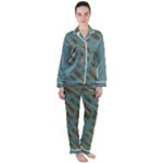 Earthbound Geometry Print Women s Long Sleeve Satin Pajamas Set	