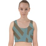 Earthbound Geometry Print Velvet Racer Back Crop Top