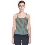 Earthbound Geometry Print Velvet Spaghetti Strap Top