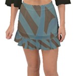 Earthbound Geometry Print Fishtail Mini Chiffon Skirt