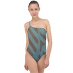 Earthbound Geometry Print Classic One Shoulder Swimsuit