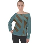 Earthbound Geometry Print Off Shoulder Long Sleeve Velour Top