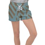 Earthbound Geometry Print Women s Velour Lounge Shorts