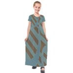 Earthbound Geometry Print Kids  Short Sleeve Maxi Dress