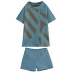 Earthbound Geometry Print Kids  Swim T-Shirt and Shorts Set