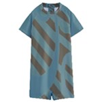 Earthbound Geometry Print Kids  Boyleg Half Suit Swimwear