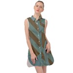 Earthbound Geometry Print Sleeveless Shirt Dress