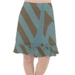 Earthbound Geometry Print Fishtail Chiffon Skirt