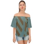 Earthbound Geometry Print Off Shoulder Short Sleeve Top