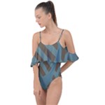 Earthbound Geometry Print Drape Piece Swimsuit