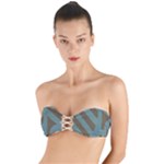 Earthbound Geometry Print Twist Bandeau Bikini Top