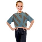 Earthbound Geometry Print Kids Mock Neck T-Shirt