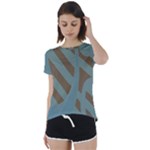 Earthbound Geometry Print Short Sleeve Open Back T-Shirt