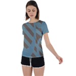 Earthbound Geometry Print Back Circle Cutout Sports T-Shirt