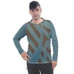 Earthbound Geometry Print Men s Pique Long Sleeve T-Shirt