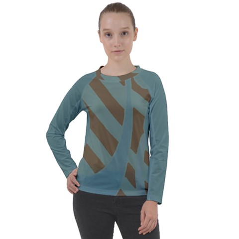 Earthbound Geometry Print Women s Long Sleeve Raglan T