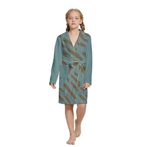 Earthbound Geometry Print Kids  Long Sleeve Velvet Lounge Robe from ArtsNow.com