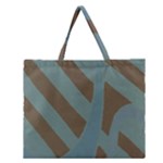 Earthbound Geometry Print Zipper Large Tote Bag