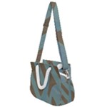 Earthbound Geometry Print Rope Handles Shoulder Strap Bag