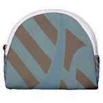 Earthbound Geometry Print Horseshoe Style Canvas Pouch