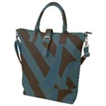 Earthbound Geometry Print Buckle Top Tote Bag