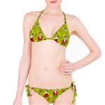 Background With Santa Claus, Christmas Decorations Classic Bikini Set