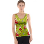 Background With Santa Claus, Christmas Decorations Women s Basic Tank Top