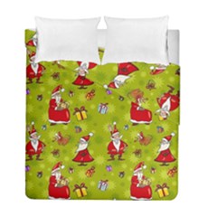 Background With Santa Claus, Christmas Decorations Duvet Cover Double Side (Full/ Double Size) from ArtsNow.com