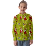 Background With Santa Claus, Christmas Decorations Kids  Long Sleeve Shirt