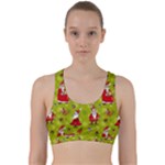 Background With Santa Claus, Christmas Decorations Back Weave Sports Bra