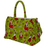 Background With Santa Claus, Christmas Decorations Duffel Travel Bag