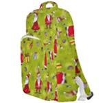 Background With Santa Claus, Christmas Decorations Double Compartment Backpack