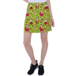 Background With Santa Claus, Christmas Decorations Tennis Skirt