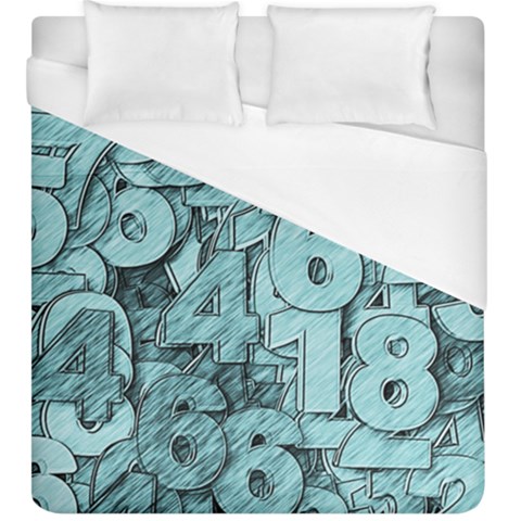 Blue Digits Background, Artwork, Numbers Duvet Cover (King Size) from ArtsNow.com