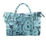 Blue Digits Background, Artwork, Numbers Carry-on Travel Shoulder Bag