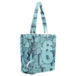 Blue Digits Background, Artwork, Numbers Everyday Shoulder Bag with Pouch Bag