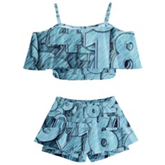 Kids  Off Shoulder Skirt Bikini 