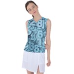 Blue Digits Background, Artwork, Numbers Women s Sleeveless Sports Top