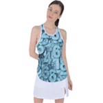 Blue Digits Background, Artwork, Numbers Racer Back Mesh Tank Top