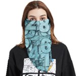 Blue Digits Background, Artwork, Numbers Face Covering Bandana (Triangle)