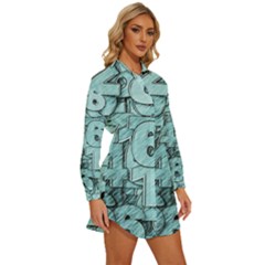 Womens Long Sleeve Shirt Dress 