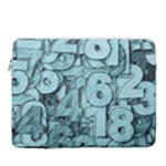 Blue Digits Background, Artwork, Numbers 15  Vertical Laptop Sleeve Case With Pocket